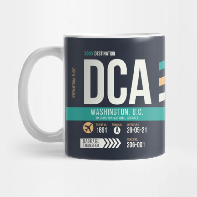 Washington DC (DCA) Airport Code Baggage Tag by SLAG_Creative